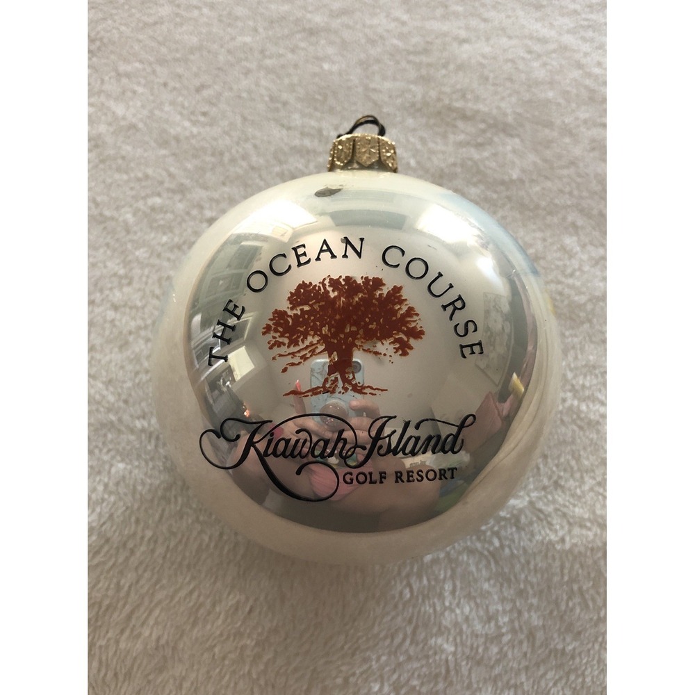 Kiawah Resort Ocean Golf Course Christmas Ball Ornament Hand Painted 4"